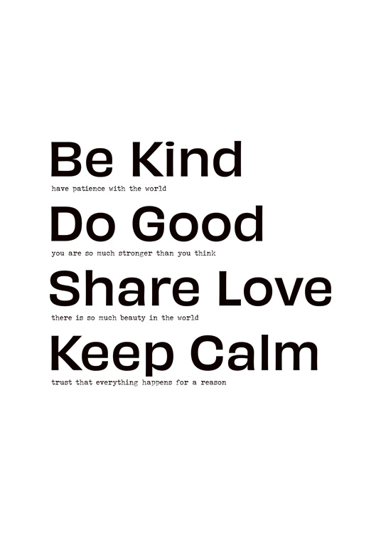 Be Kind Do Good Plagát