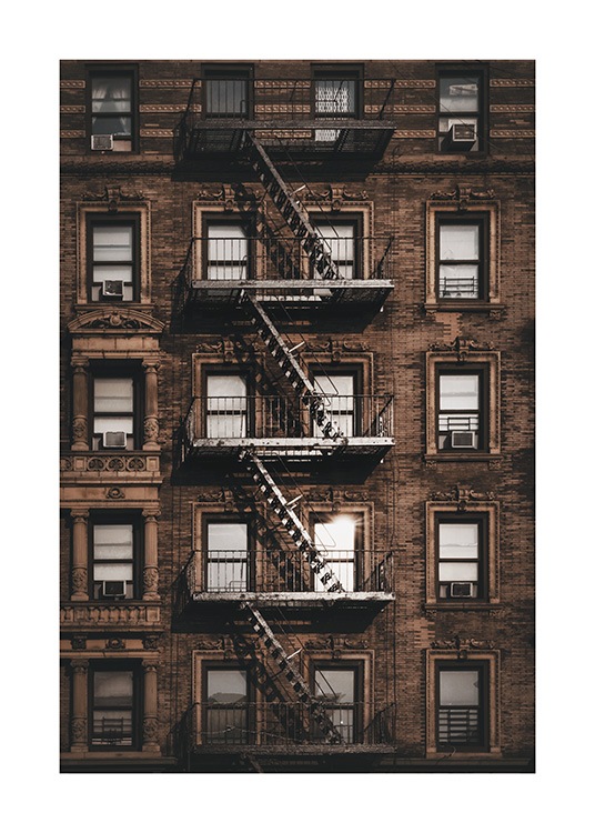 New York Fire Escape Plagát