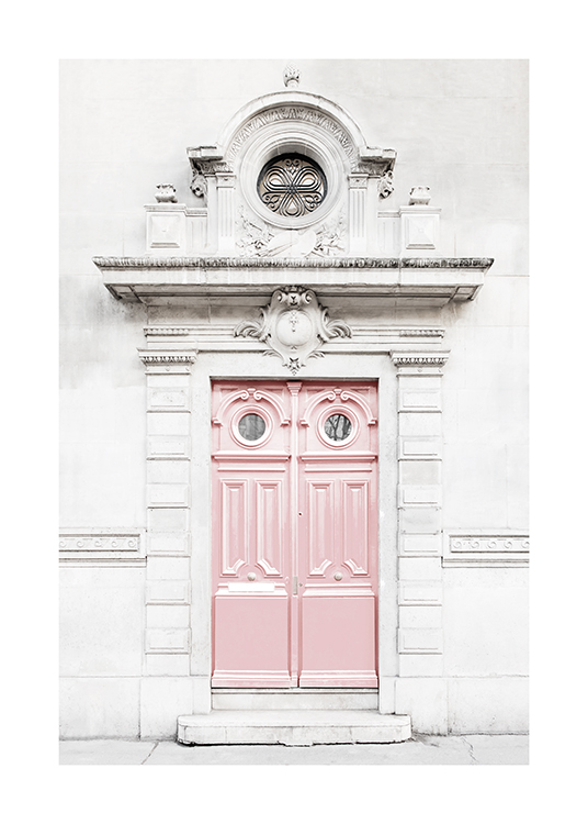 Pink Door In Paris Plagát