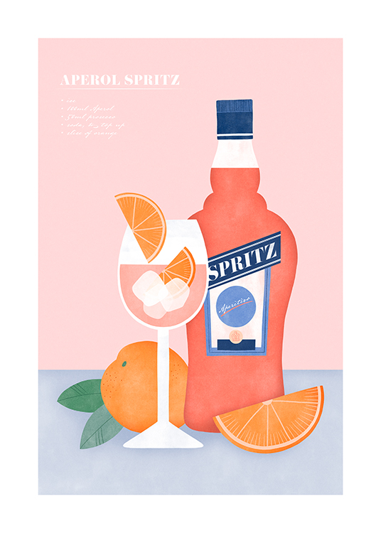 Aperol Spritz Illustration Plagát
