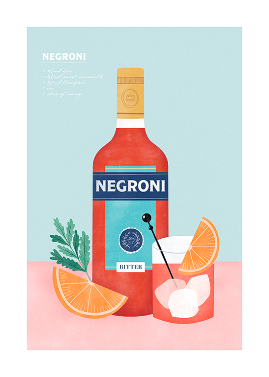 Negroni Illustration Plagát