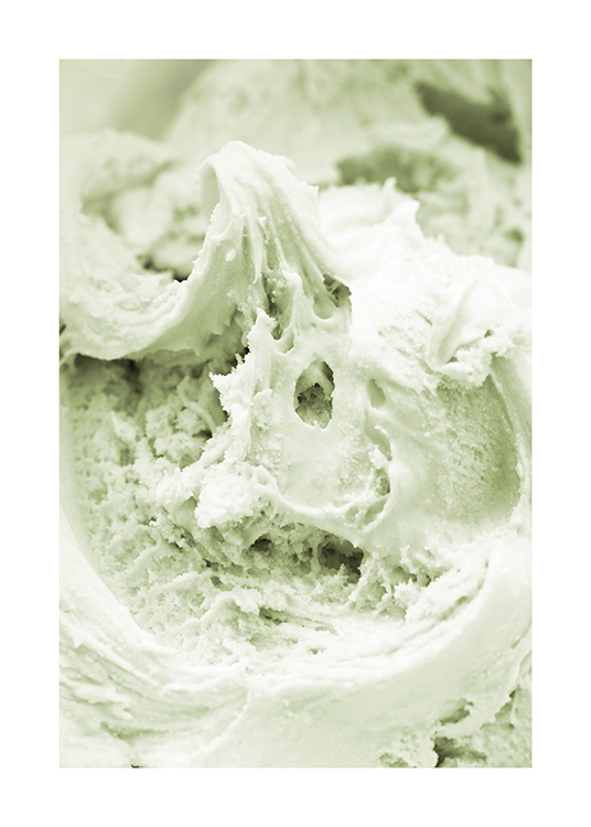  – Fotografia s detailným záberom na mätovozelenú zmrzlinu