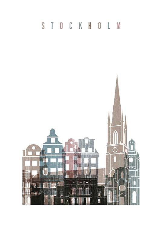 Stockholm Skyline Plagát