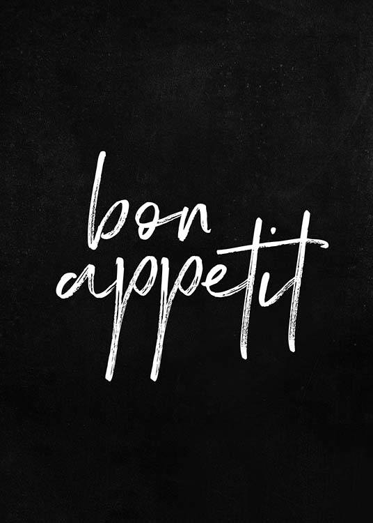 Bon Appetit Black Plagát