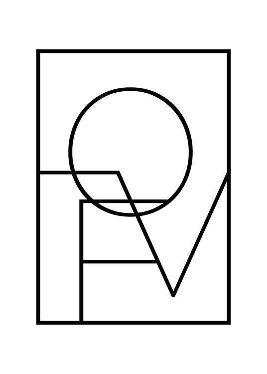 Love Square B&W Plagát