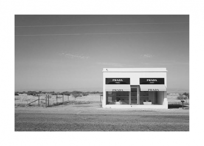Prada Marfa B&W Plagát