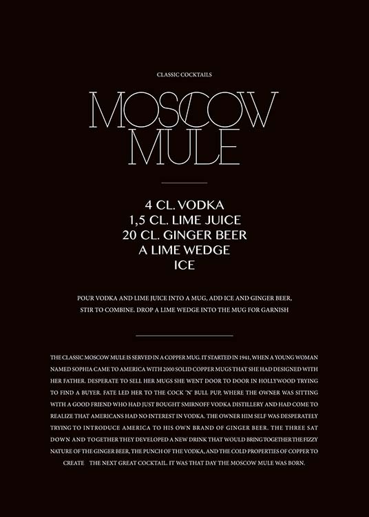 Classic Moscow Mule Plagát