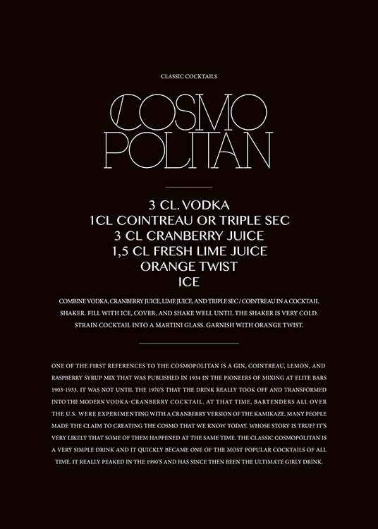 Classic Cosmopolitan Plagát