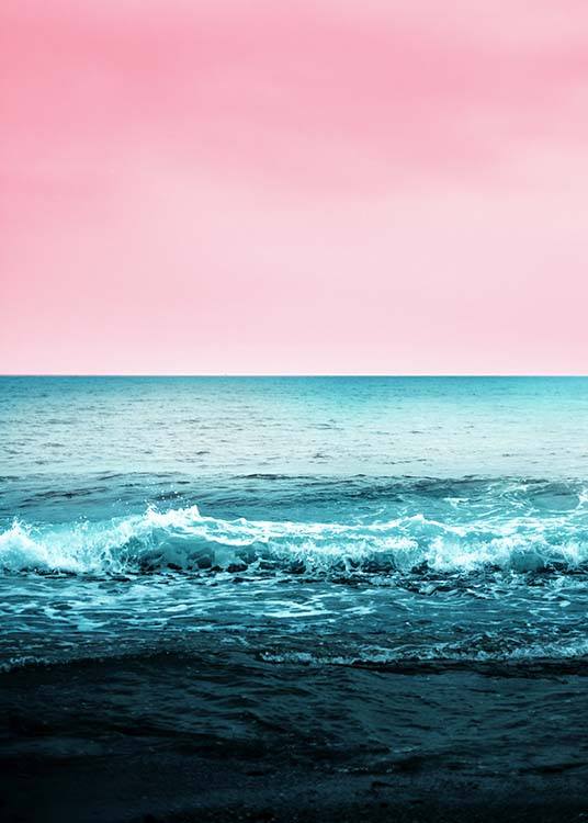 Pink Sky Beach Plagát