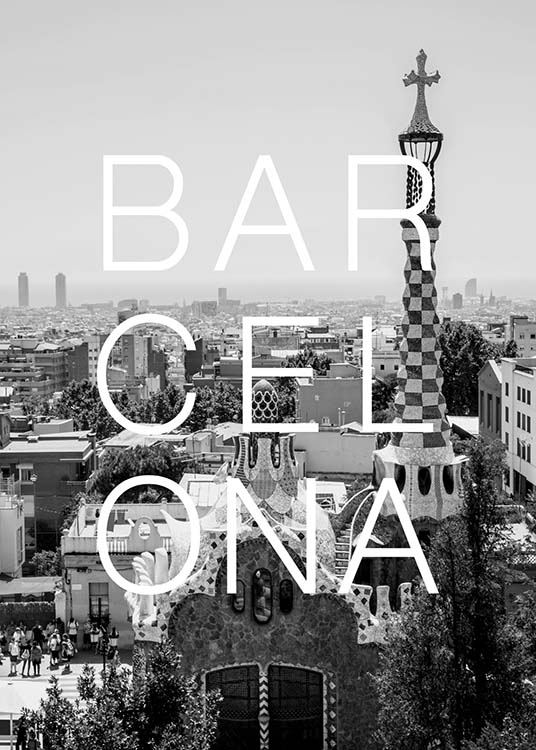 Barcelona B&W Plagát / Čiernobiele plagáty v Desenio AB (3847)