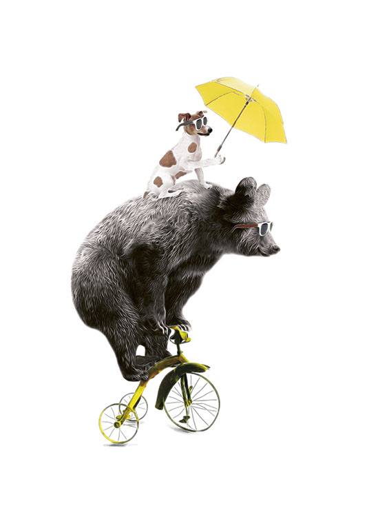 Bear On Yellow Bike, Plagát