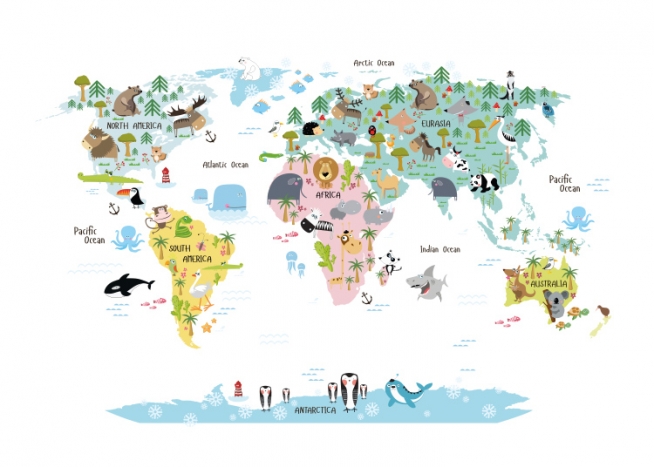 World Map Animals, Plagát