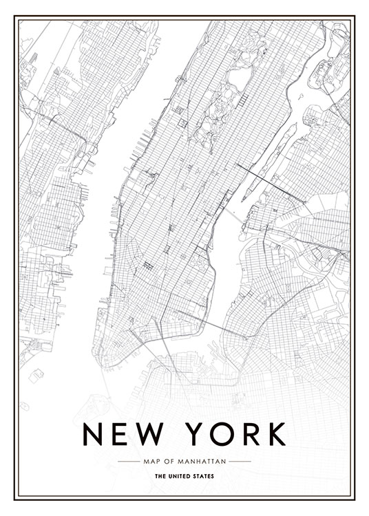 New York Map Plagát