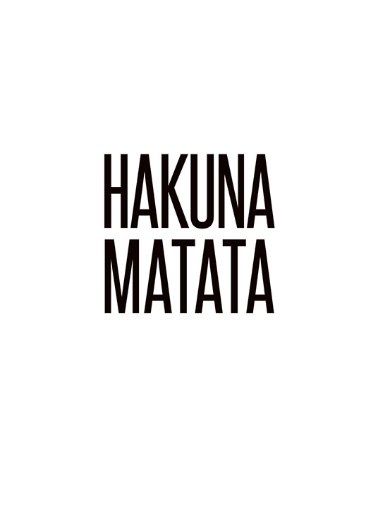 Hakuna Matata, Plagát