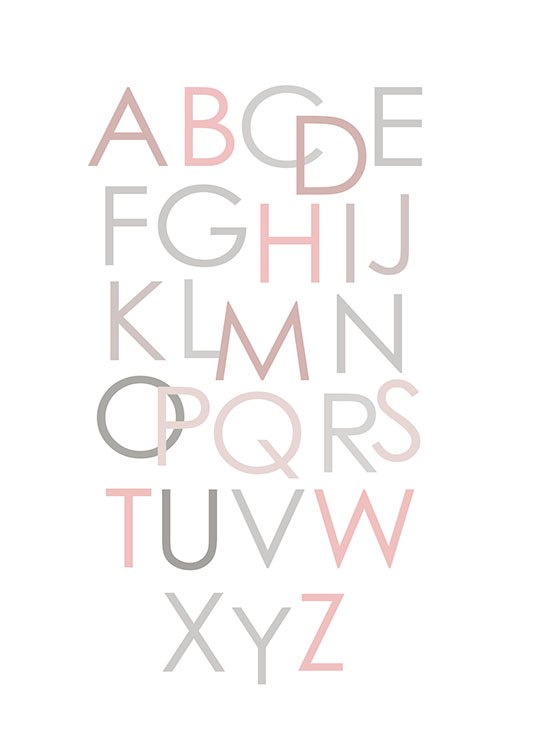 Alphabet Pink Eng, Plagát