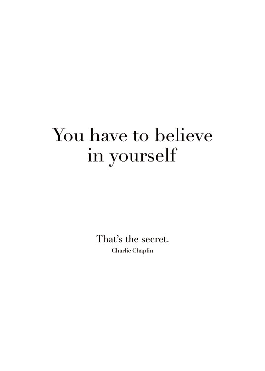 Believe In Yourself, Plagát