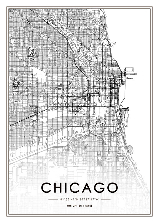 Chicago Map Plagát