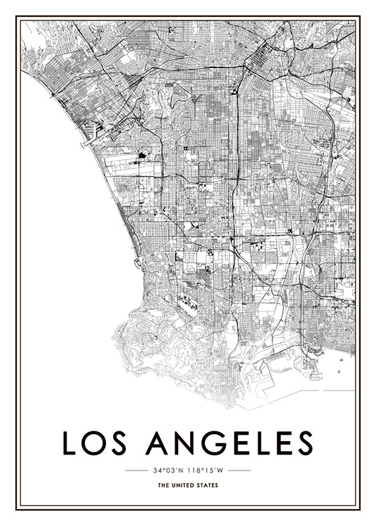 Los Angeles Map Plagát
