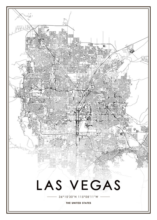 Las Vegas Map Plagát